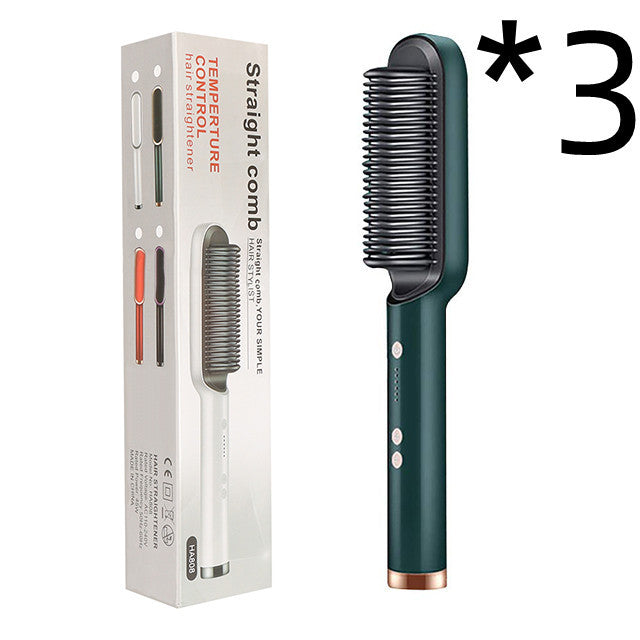 Fer à Lisser 2 En 1 avec Peigne Chaud et Boucleur Ions Négatifs