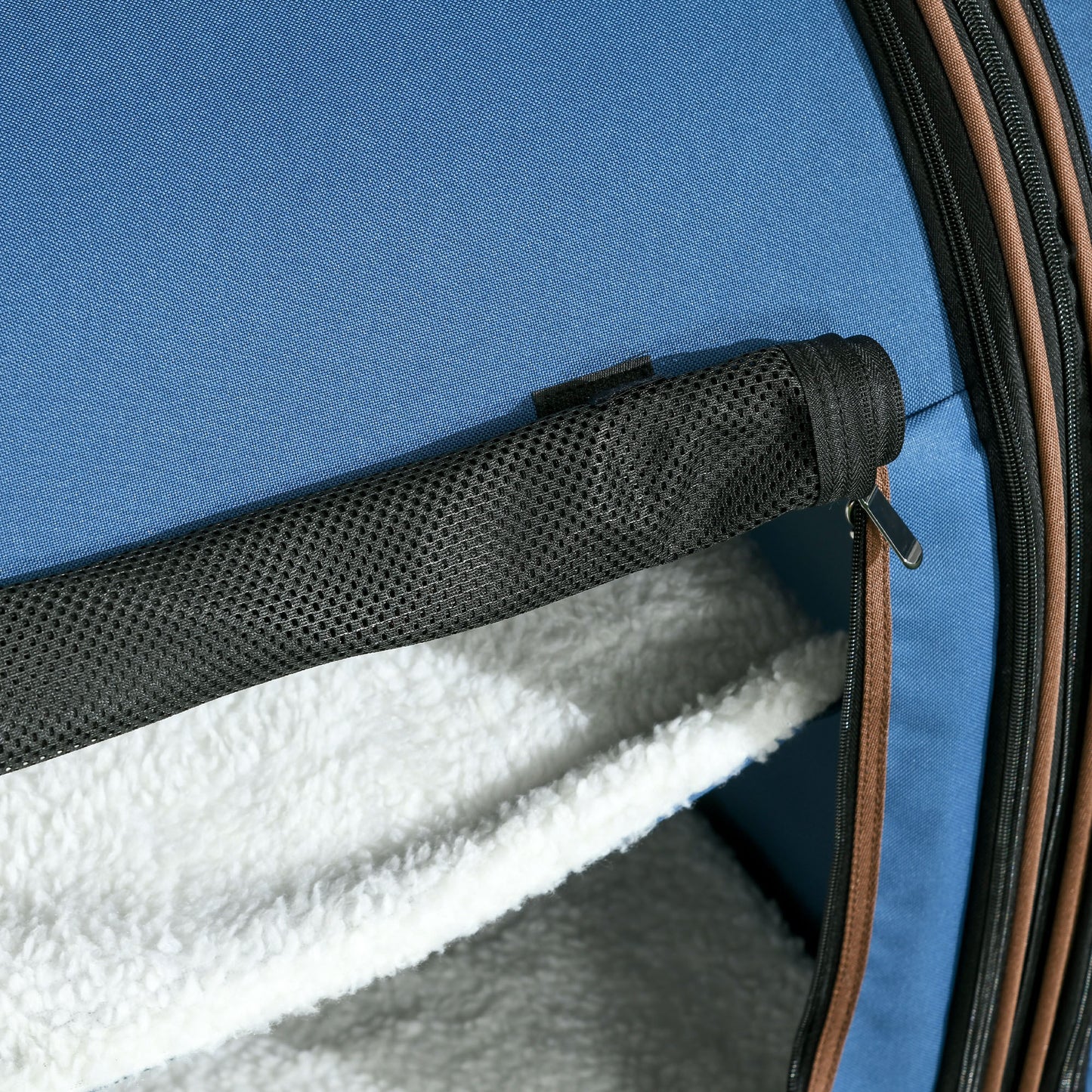 Cage à Chats Portable à Double Compartiment 39" - Kennel Souple avec Coussins Doux - Sac de Rangement Bleu