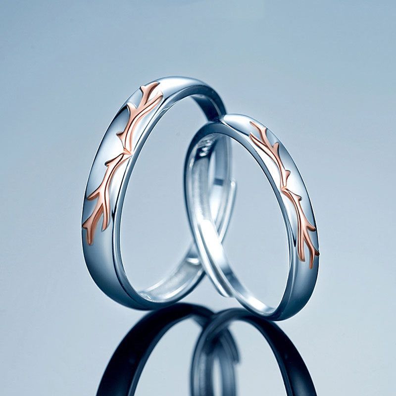 Bague en Argent Sterling pour Couples - Ensemble Masculin et Féminin