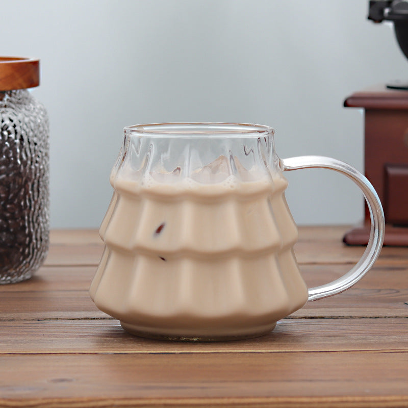 Mug en Verre Transparent de Noël avec Poignée