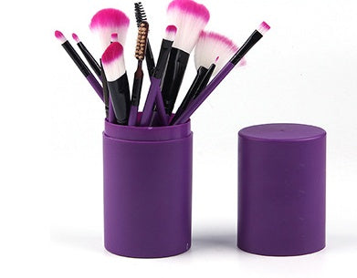 Set de 12 Pinceaux de Maquillage : Blush, Fard à Paupières, Mascara, Highlighter