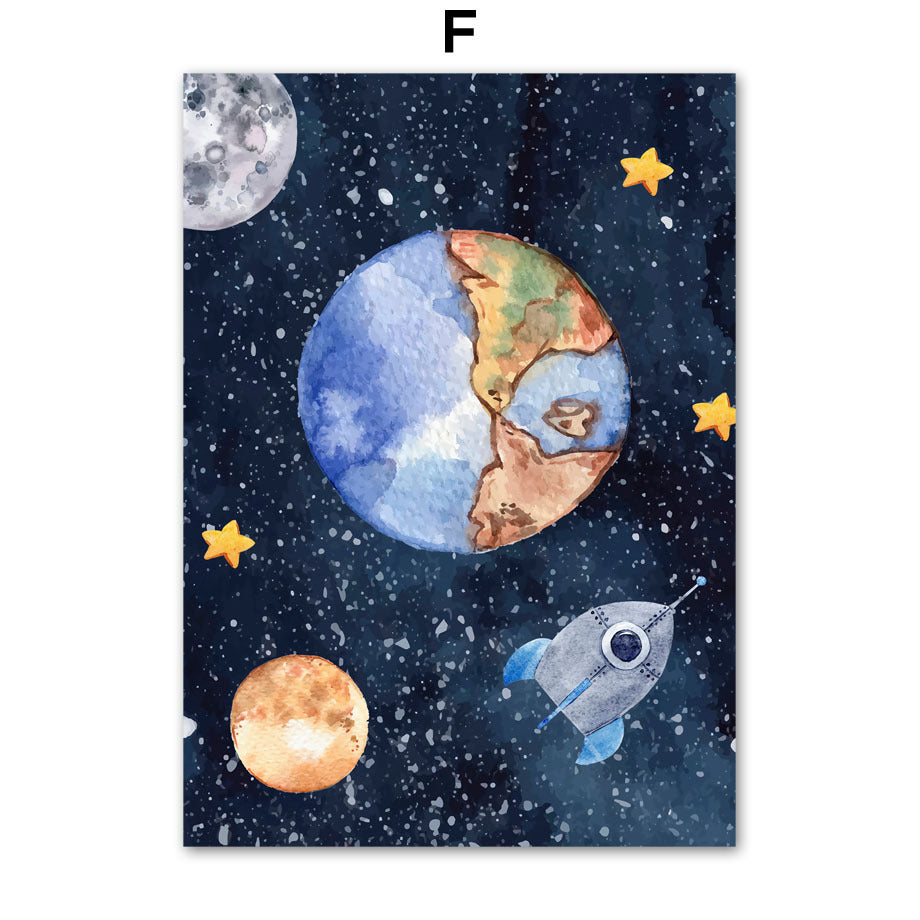 Tableau en Toile Astronaute - Art Murale Évasion Galactique