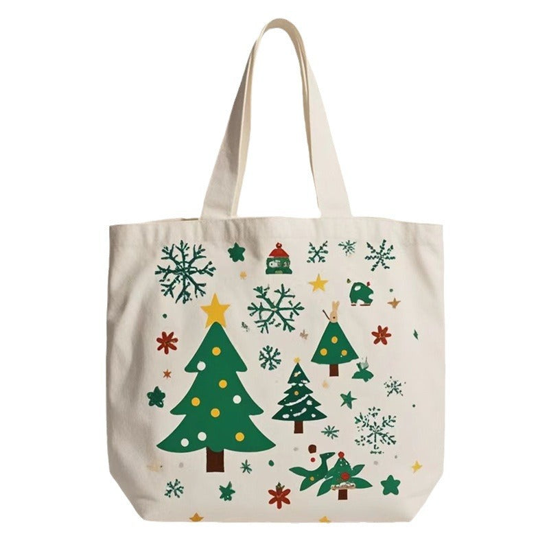 Sac en toile portable de Noël avec motif du Père Noël