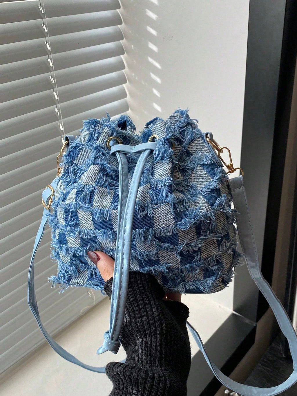 Sac à bandoulière mode grande capacité pour femme - Sac seau décontracté portable