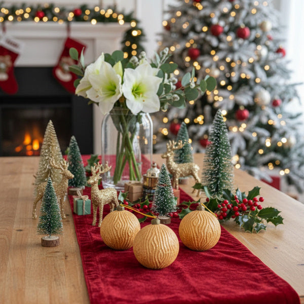 Set de 6 Boules de Noël en Verre - Décorations Éclatantes pour Arbre de Fête