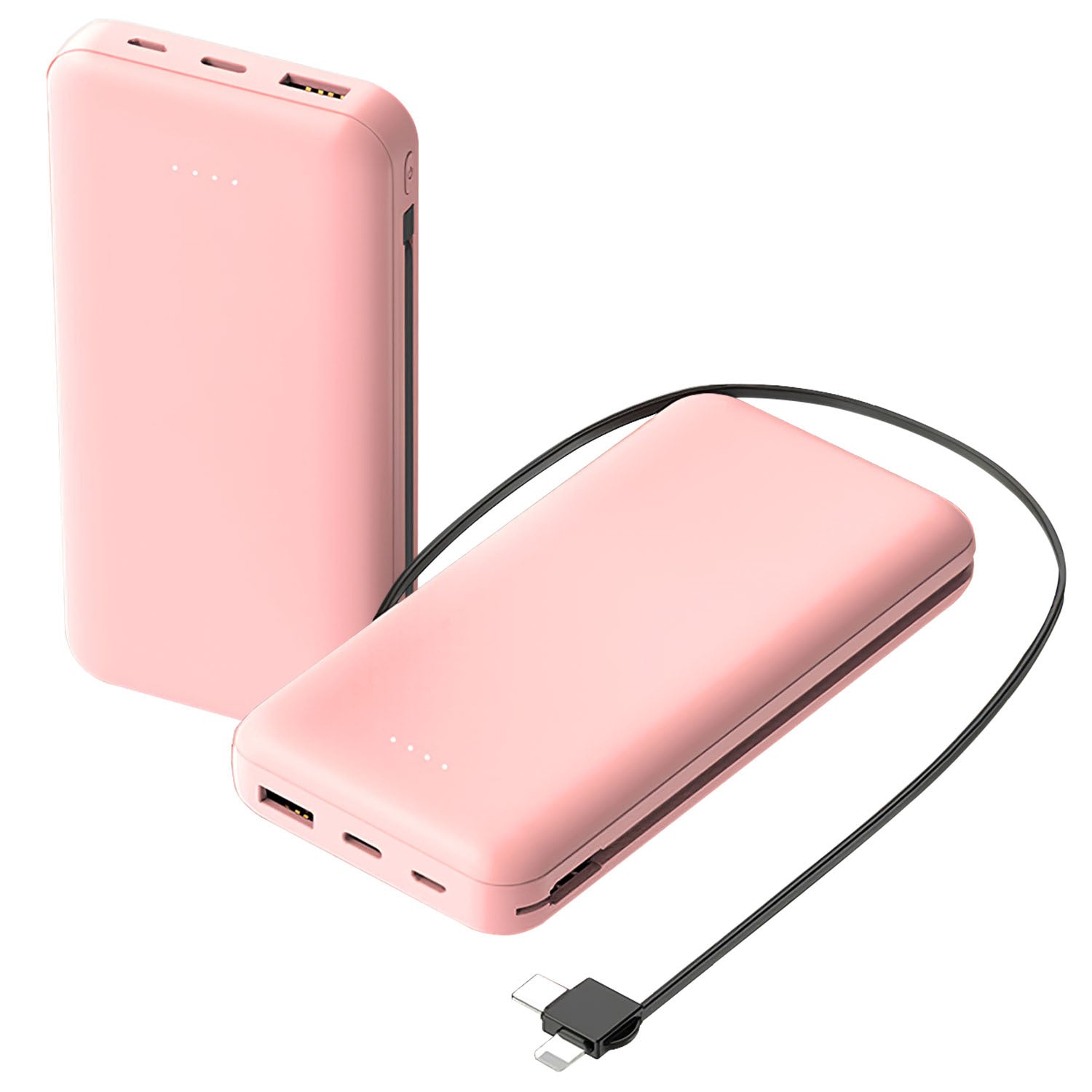 Chargeur Portable 10000mAh avec Câble Type C et LT - Idéal pour iPhone et Android