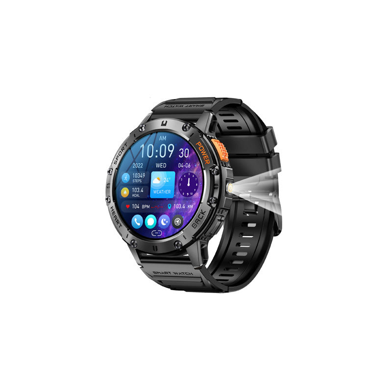 Montre Multifonctionnelle Homme Écran Rond avec Suivi de Santé