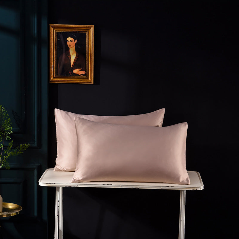 Housse de Coussin en Satin de Soie Polychrome avec Fermeture Éclair