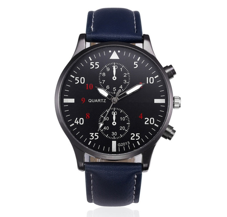 Montre numérique personnalisée pour homme avec ceinture en cuir noir
