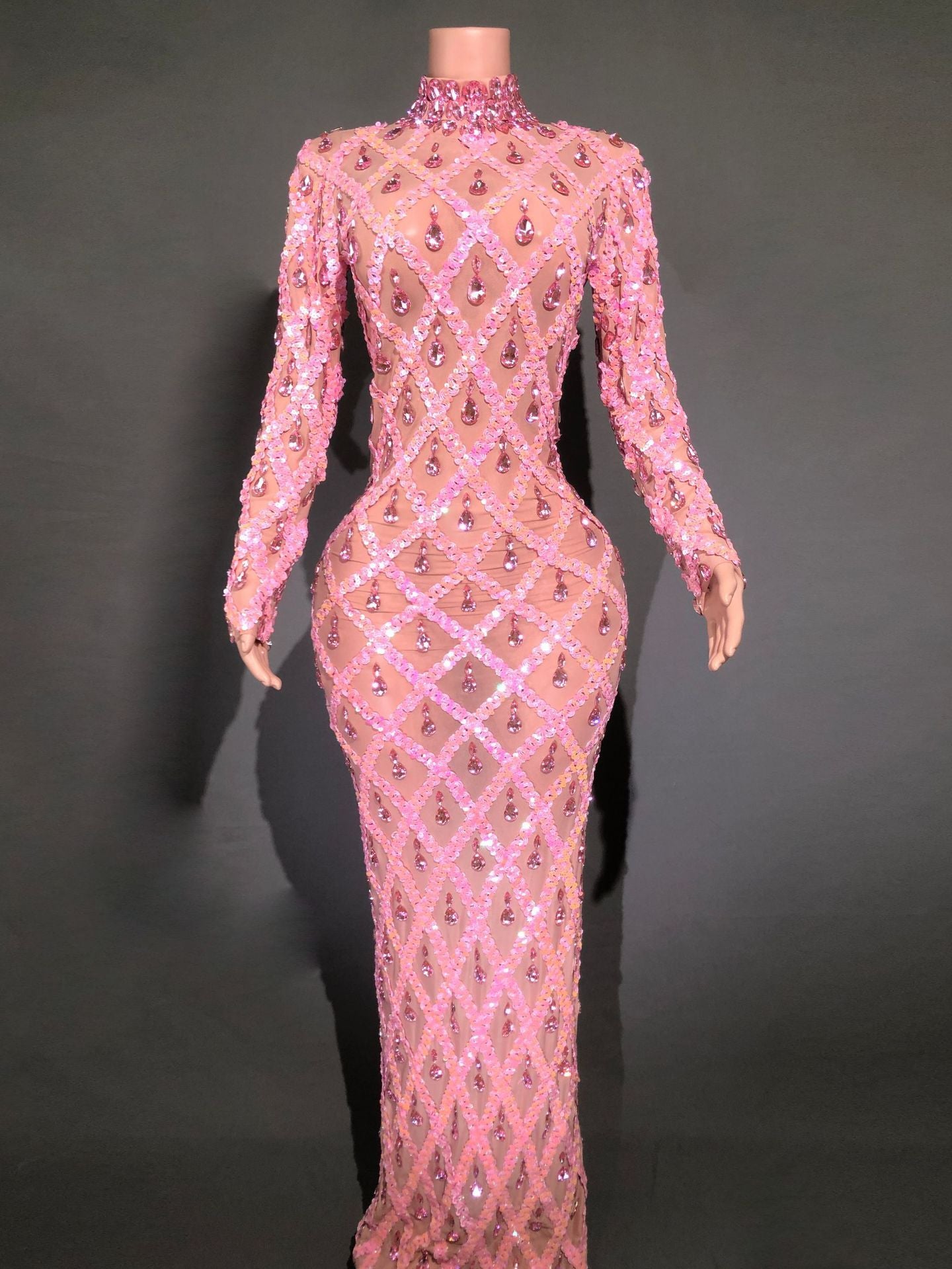 Robe de Soirée Éblouissante en Strass pour Femmes