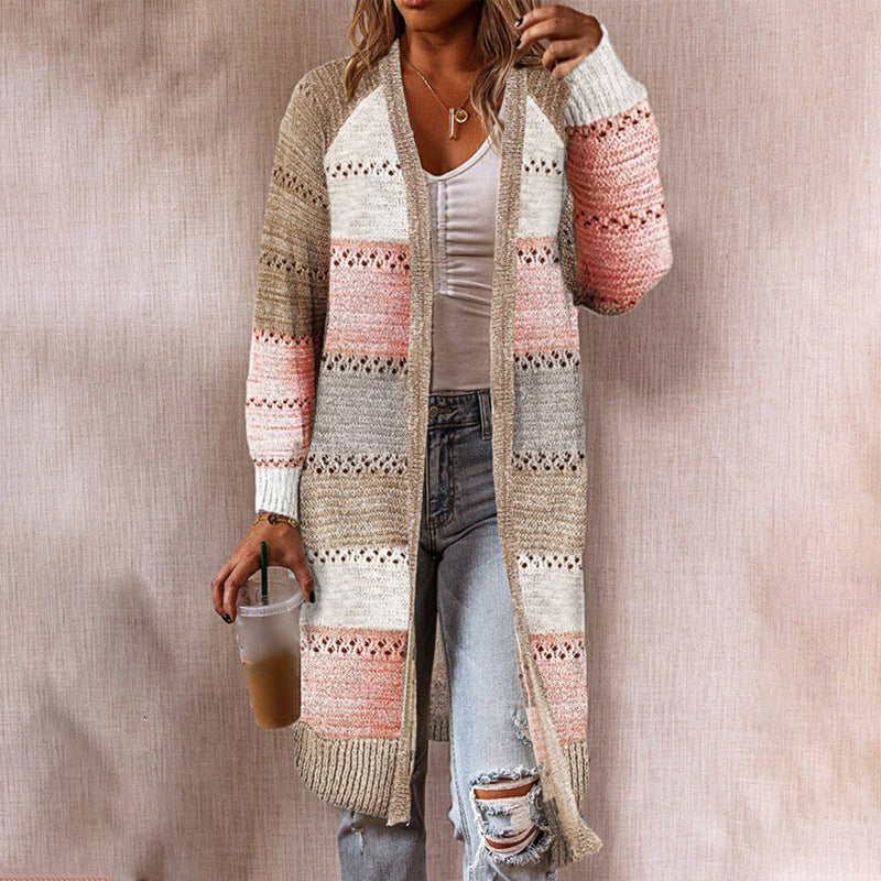 Cardigan Tricot à Manches Longues de Longueur Moyenne