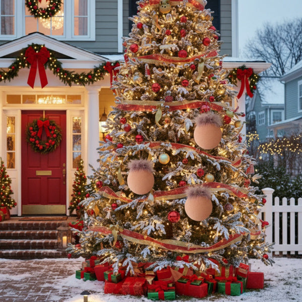 Set de 4 Boules de Noël en Verre pour Décoration de Sapin