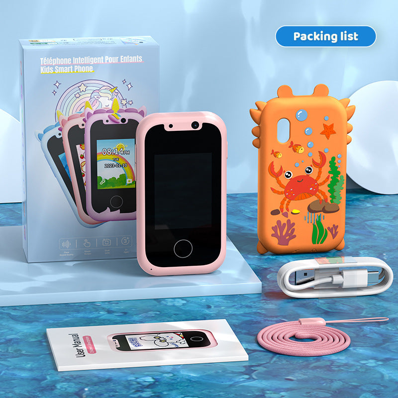 Téléphone Mobile pour Enfants avec Écran Tactile et Double Caméra