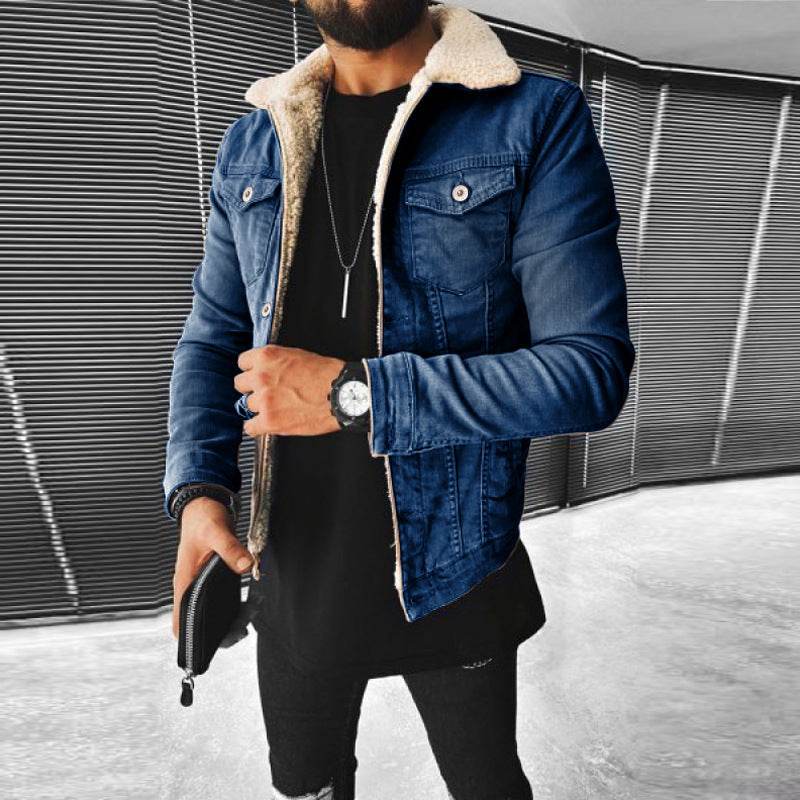 Veste en Jean Épaissie en Laine d'Agneau - Allomarc.com