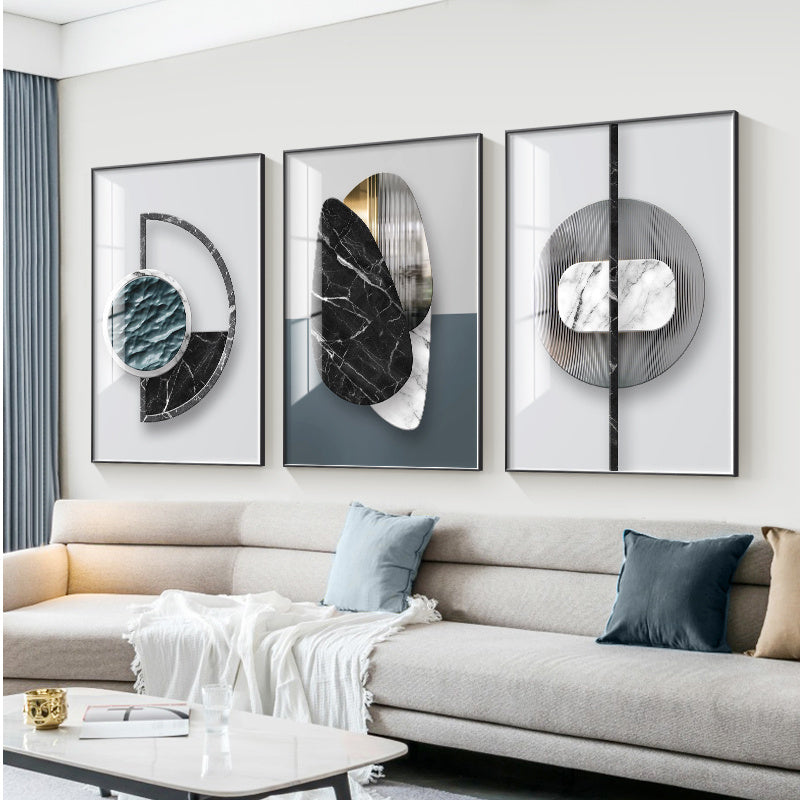 Peinture Abstraite Géométrique sur Toile pour Décoration Murale