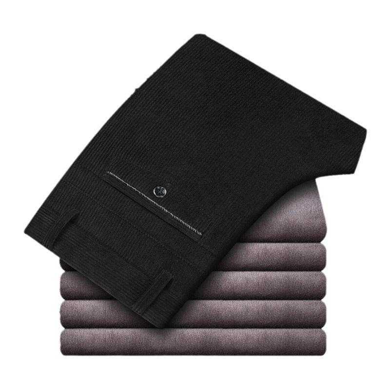 Pantalons en Velours Côtelé Épais Doublés en Polaire pour Hommes - Allomarc.com