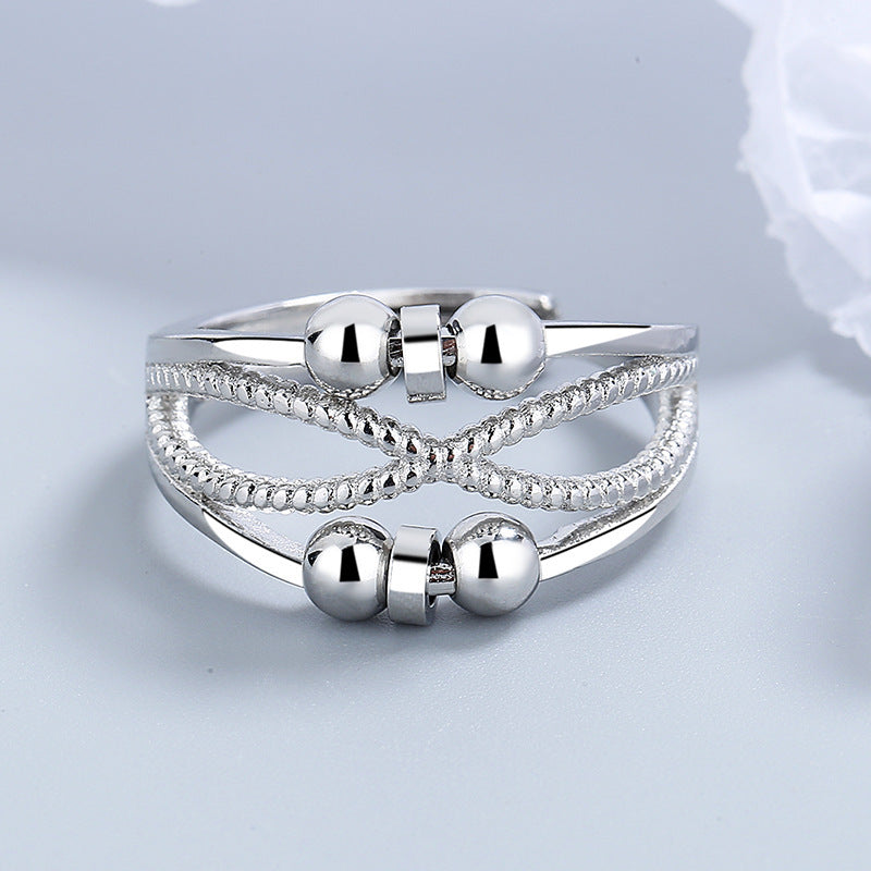 Bague Rotative avec Design Ouvert - Anneaux Antistress à Double Couche pour Femmes