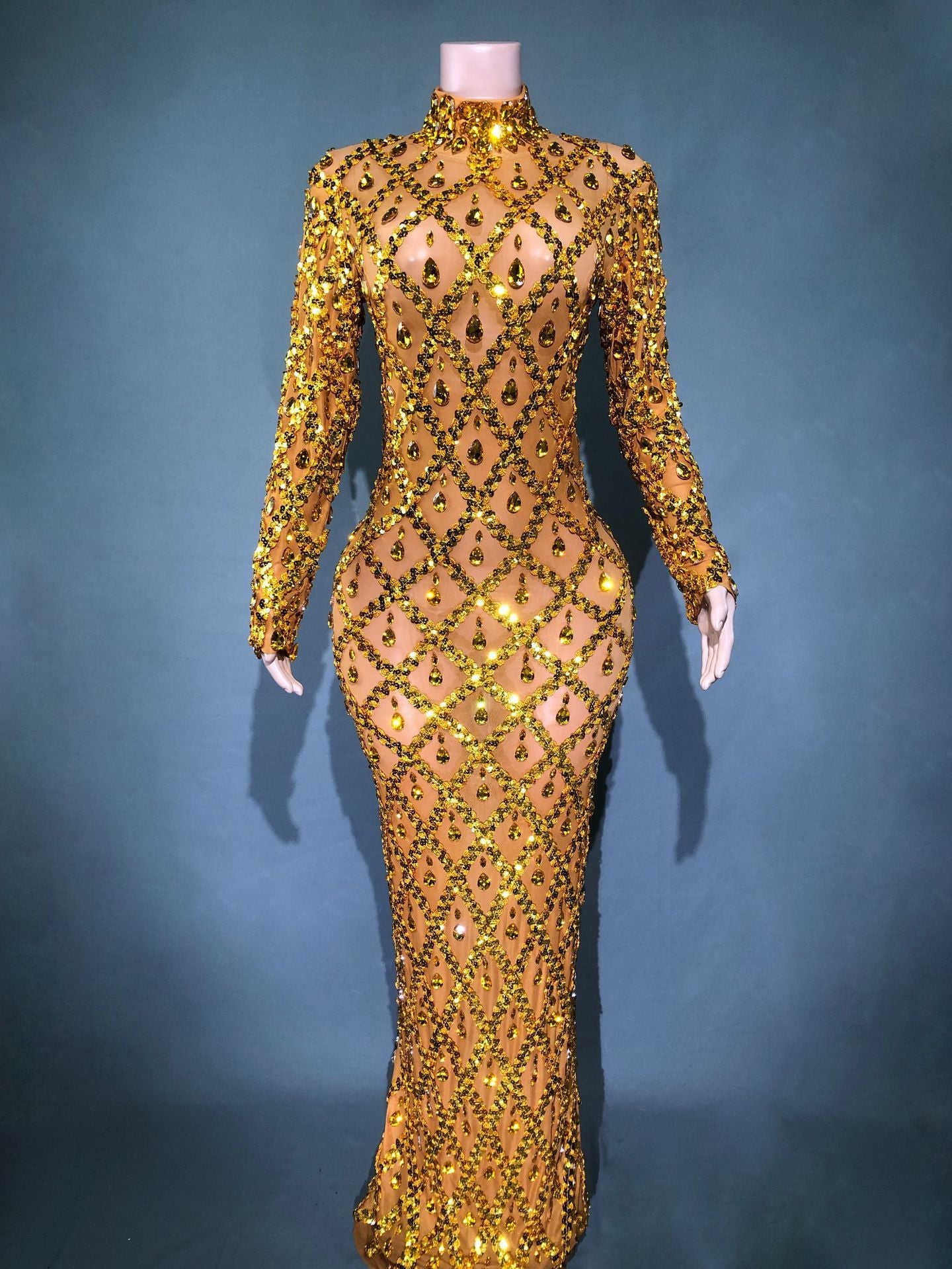 Robe de Soirée Éblouissante en Strass pour Femmes