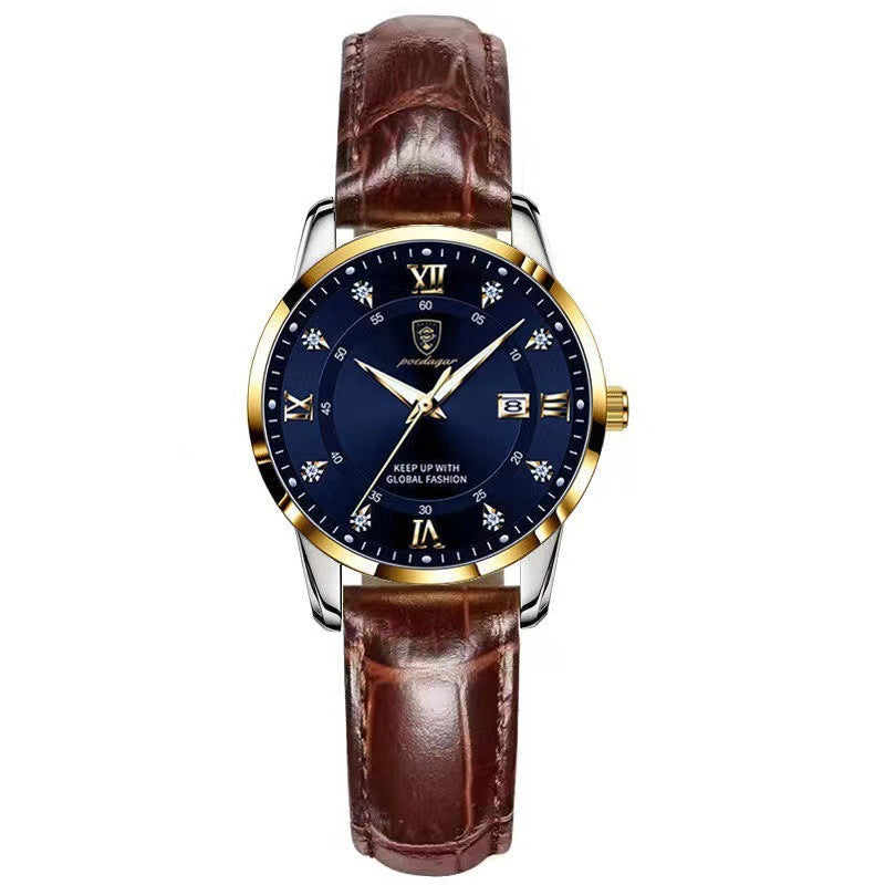 Montre Quartz Lumineuse Étanche pour Femmes