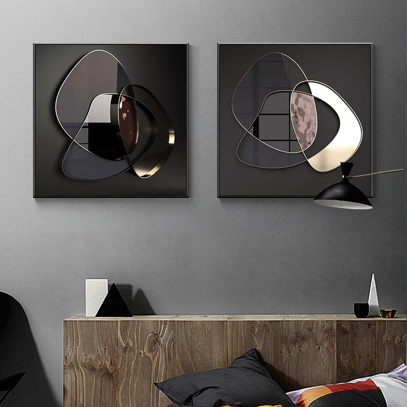 Peinture Murale Abstraite 3D en Métal Moderne