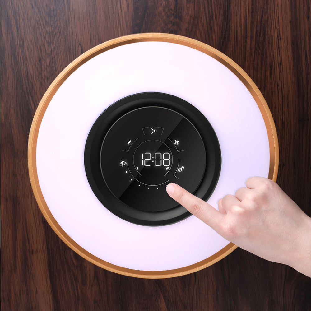 Enceinte Bluetooth Intelligente avec Lampe de Lit et Chargement Sans Fil