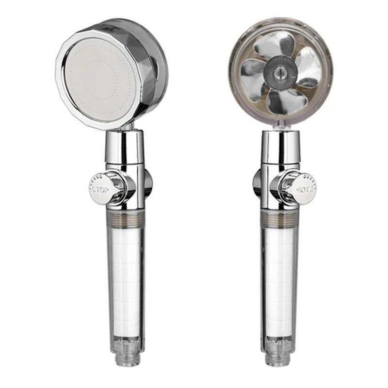 Douchette Turbo Propeller Économiseur d'Eau Haute Pression 360 Degrés avec Extension de Ventilateur