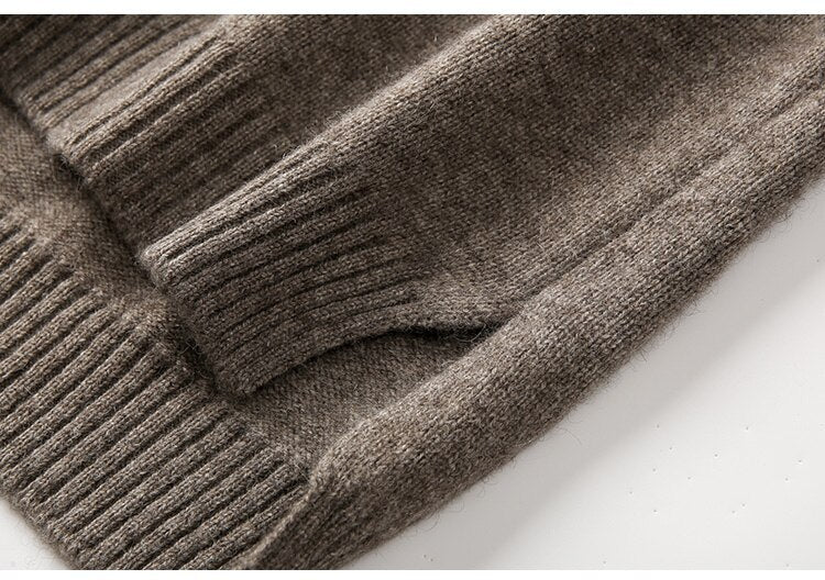 Pull-over Loose en Cachemire pour Femmes avec Col Montant