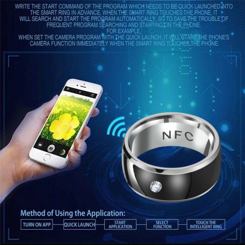 Bague en Acier Inoxydable Multifonctionnelle avec Accès Intelligent