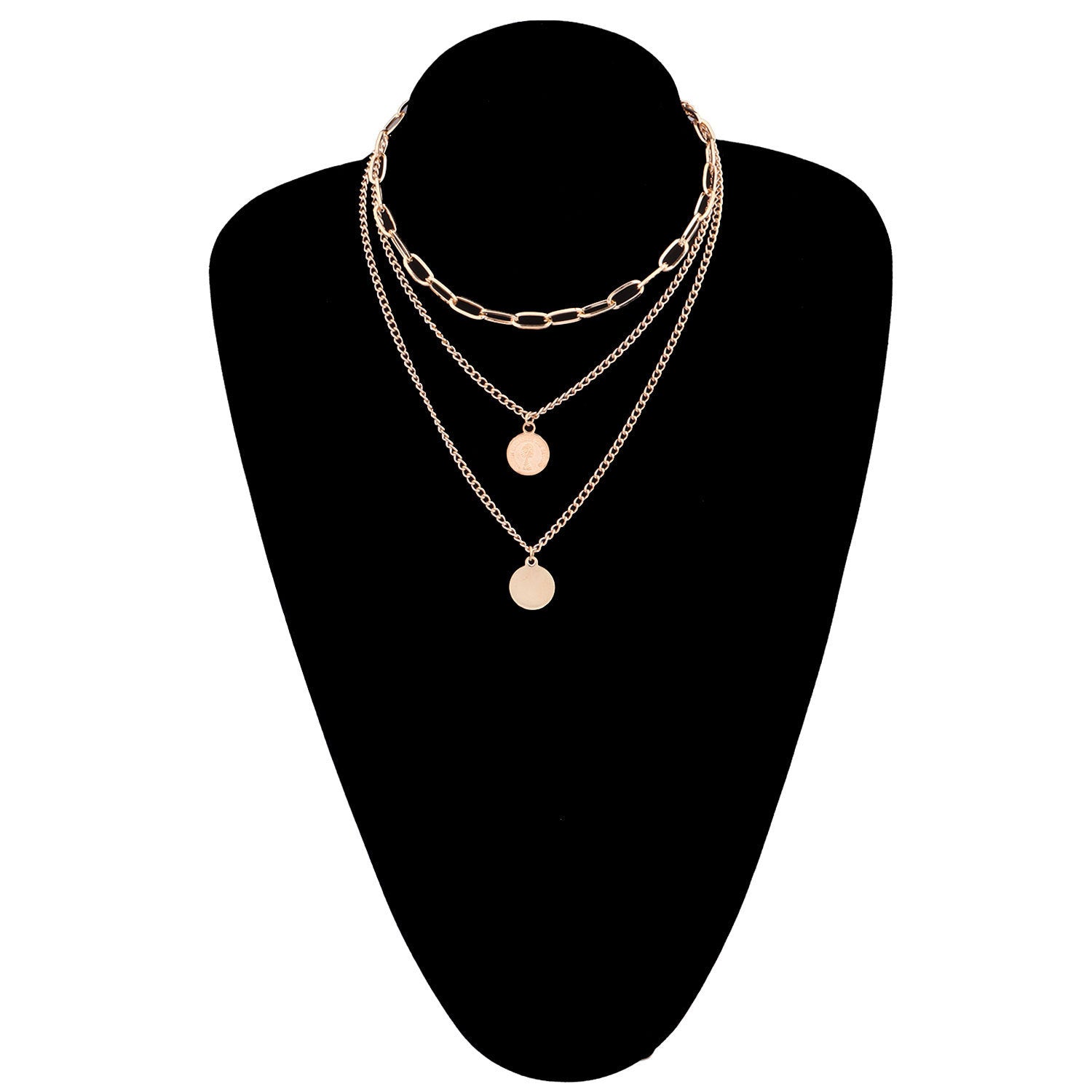 Collier Pendentif Rond Géométrique en Beauté