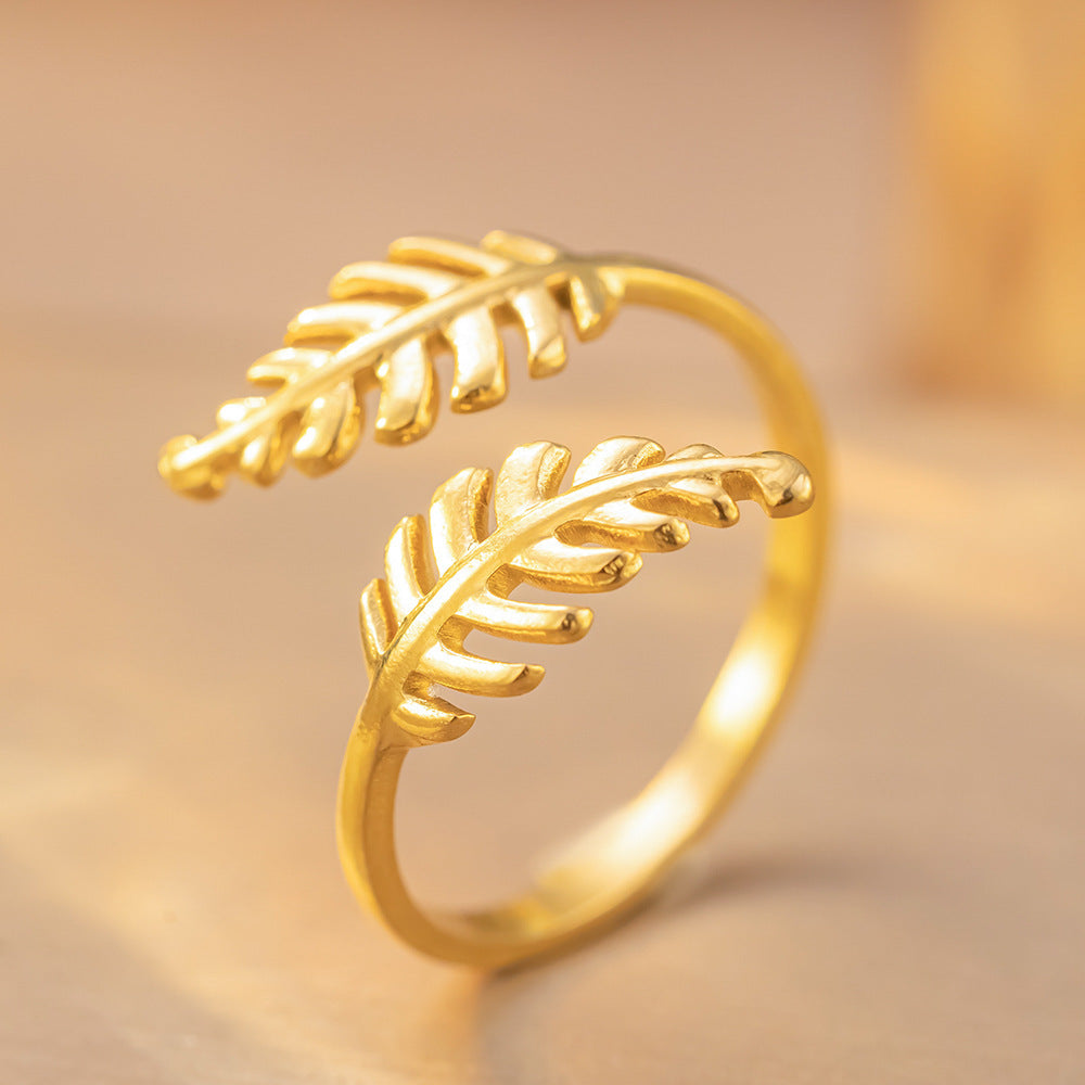 Bague Ouverte Ajustable en Acier Titane Retro - Élégance et Simplicité