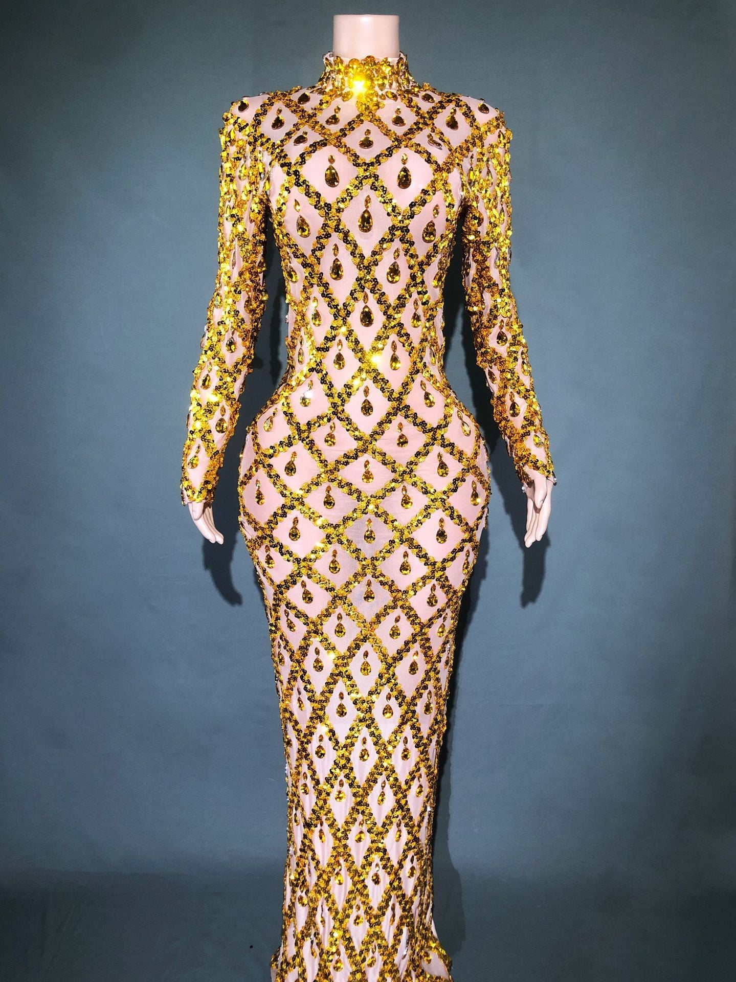 Robe de Soirée Éblouissante en Strass pour Femmes
