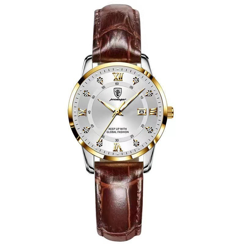 Montre Quartz Lumineuse Étanche pour Femmes
