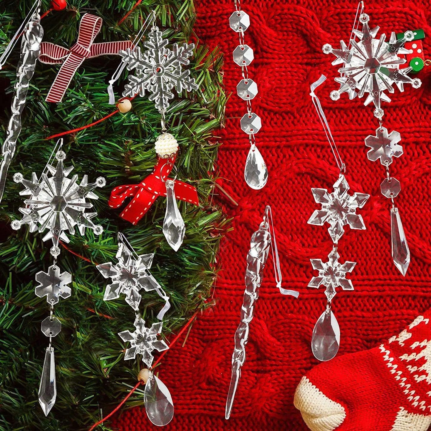 10pcs Acrylic Ornaments for Christmas Tree Decoration