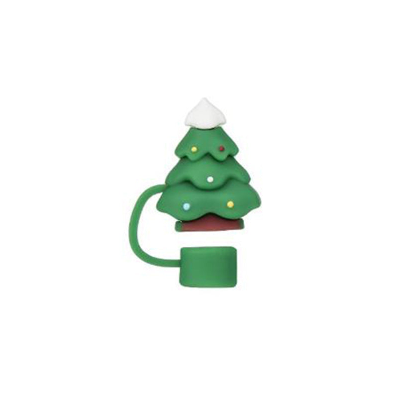 Nouveau Couverture de Paille de Noël en Silicone de 10mm pour Tasses