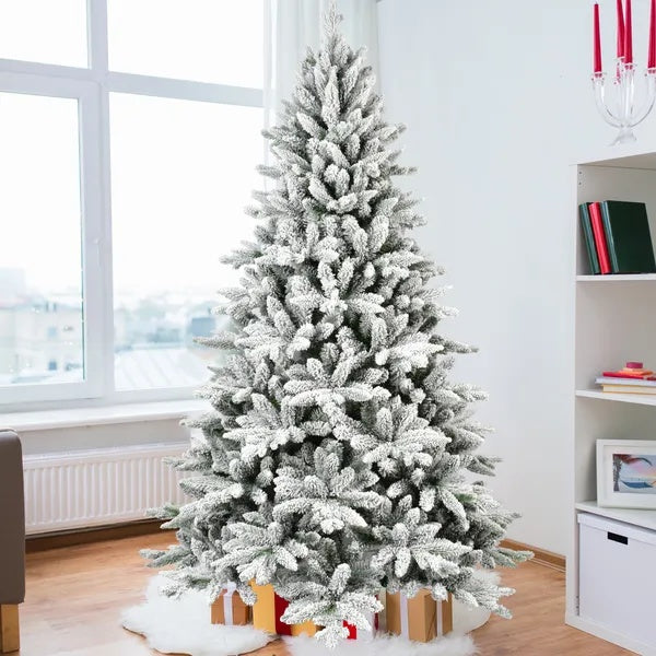 Sapin de Noël Non Éclairé de 7 Pieds, Arbre Artificiel Hinge avec 1514 Branches en PVC Premium