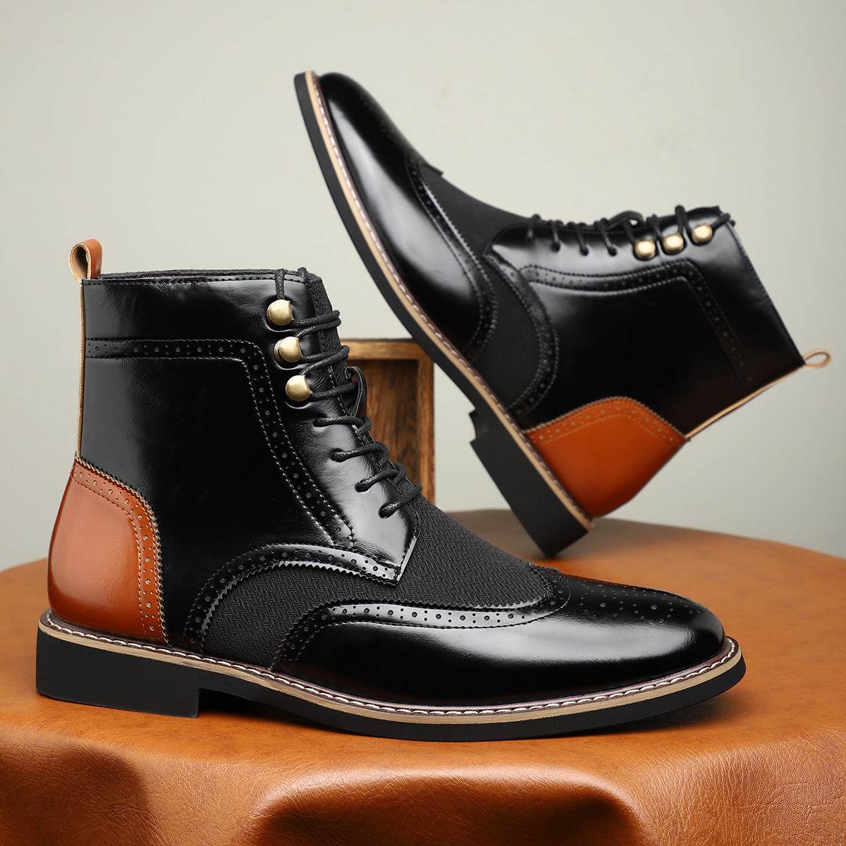 Nouveaux Chaussures Hautes en Cuir Colorées pour Hommes - Allomarc.com