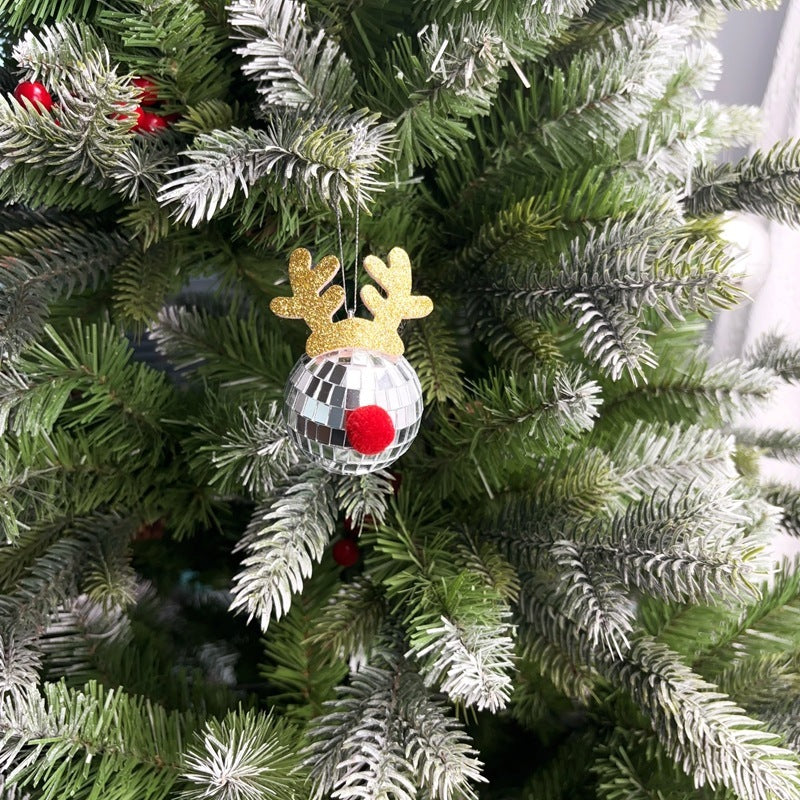 Boules à Facettes en Miroir Argenté pour Noël - 5 Pcs avec Corde