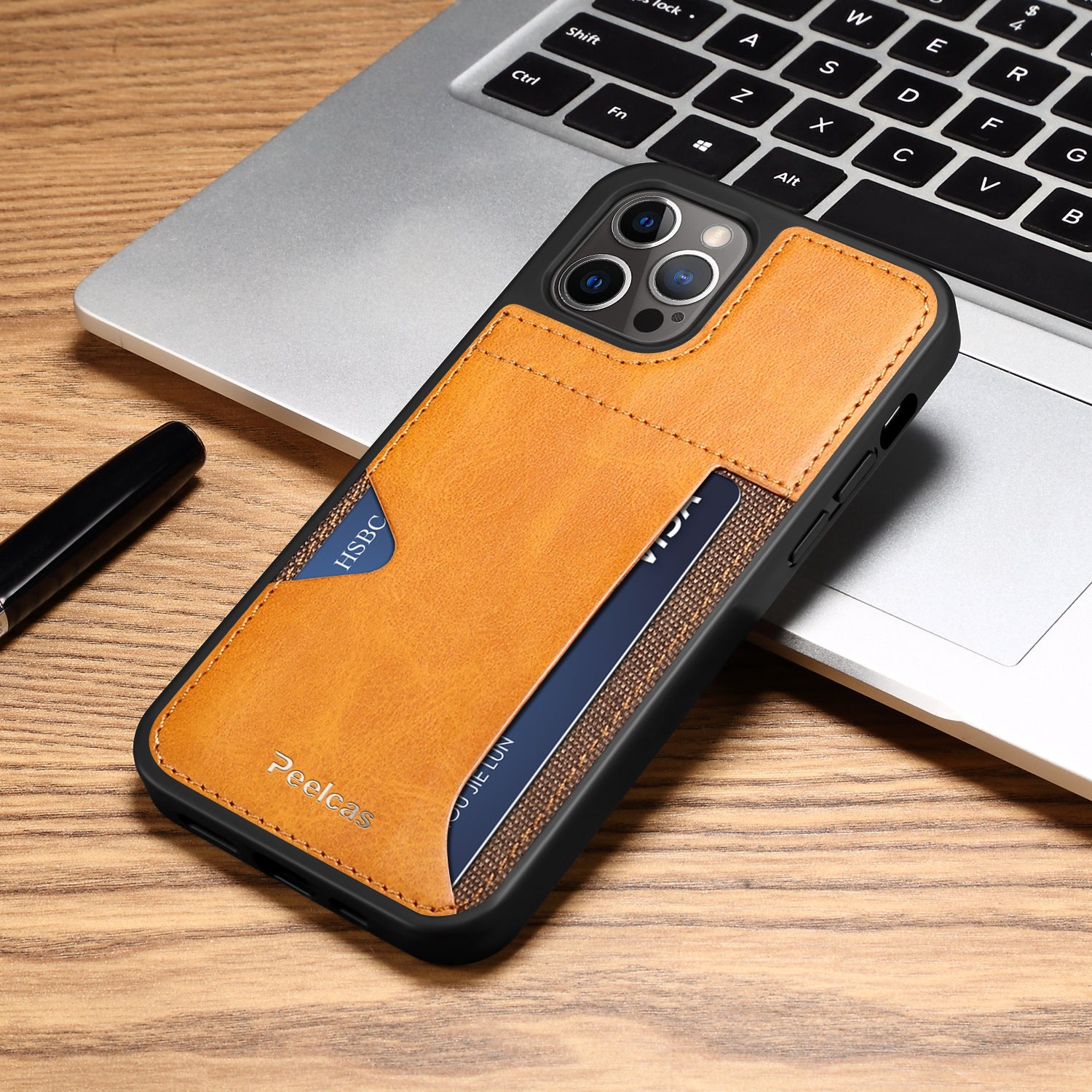 Coque en Cuir pour Téléphone Professionnel avec Éspace pour Cartes