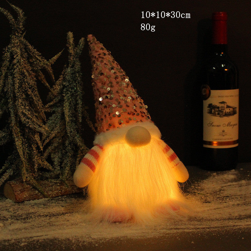 Poupée Rudolph Décoration de Noël avec Paillettes et Lumières