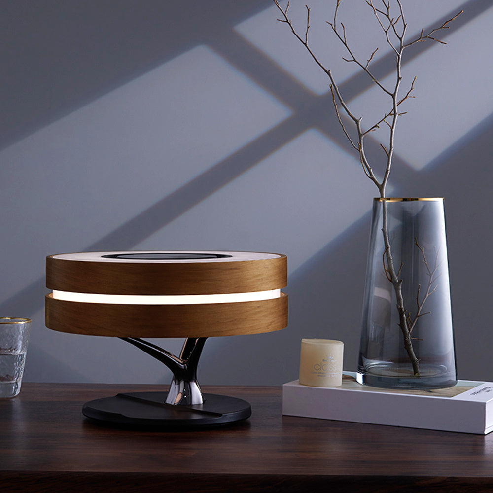 Enceinte Bluetooth Intelligente avec Lampe de Lit et Chargement Sans Fil