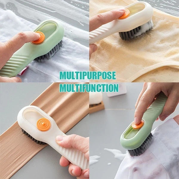Brosse à chaussures multifonctionnelle à poils souples avec long manche