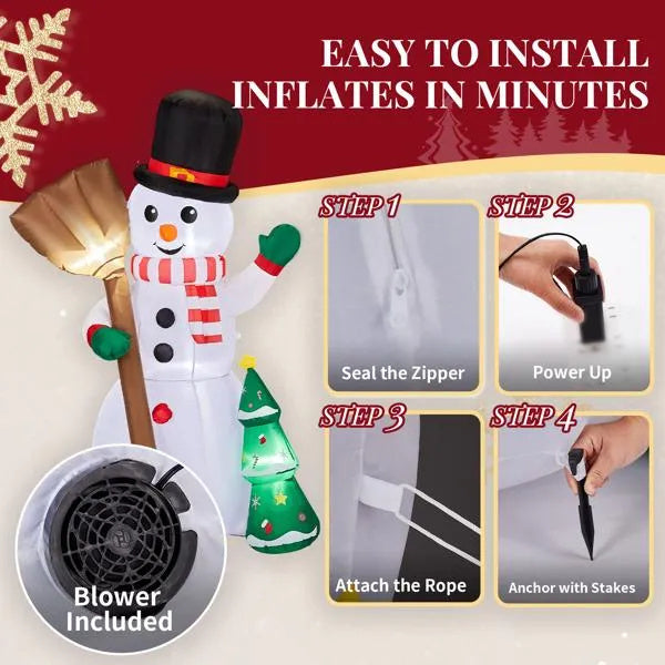 Décoration Gonflable de Noël 6,2FT - Bonhomme de Neige avec Marié