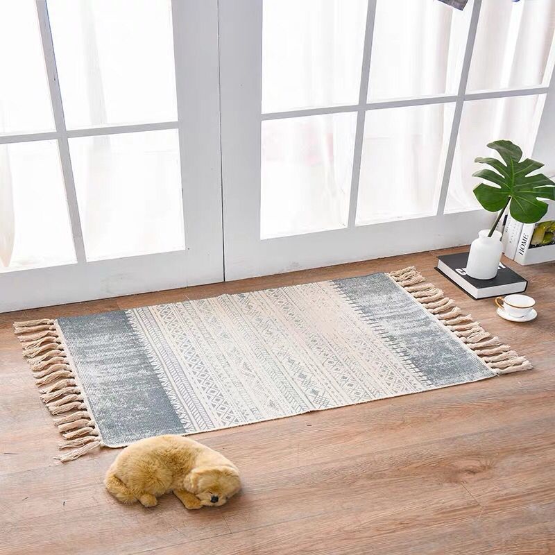 Tapis en Lin et Coton au Style Scandinave