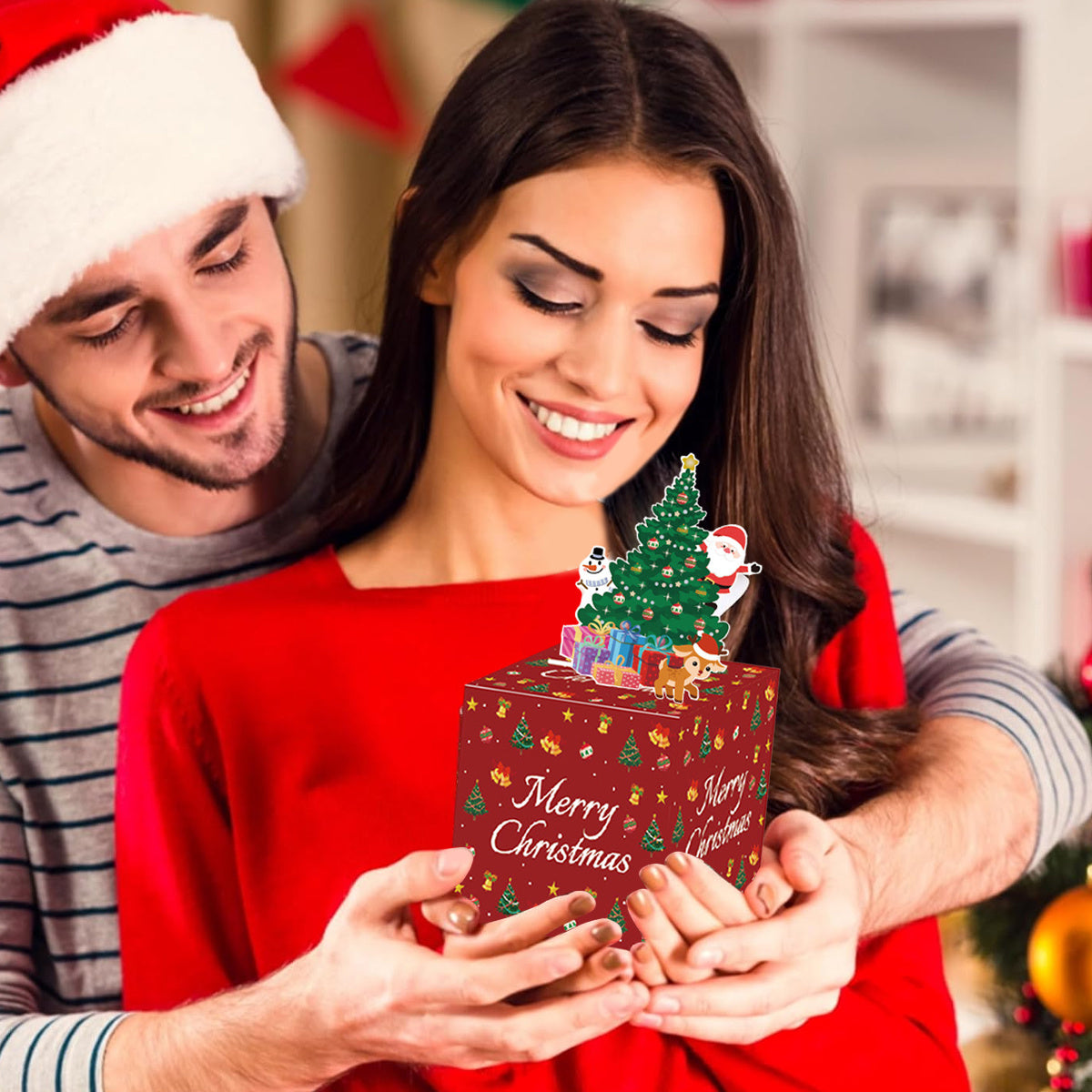 Boîte Surprise de Noël pour Argents - Porte-Monnaie Festif