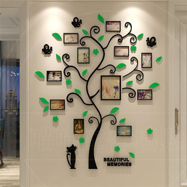 Cadre photo arbre mural pour famille
