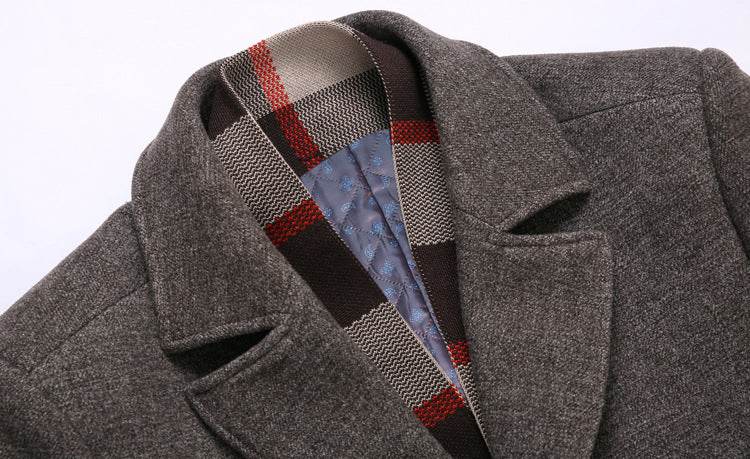 Manteau Mi-Long en Laine à Col Revers pour Homme - Allomarc.com