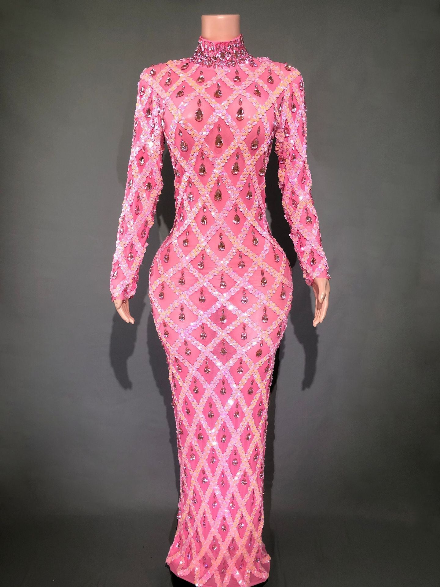 Robe de Soirée Éblouissante en Strass pour Femmes