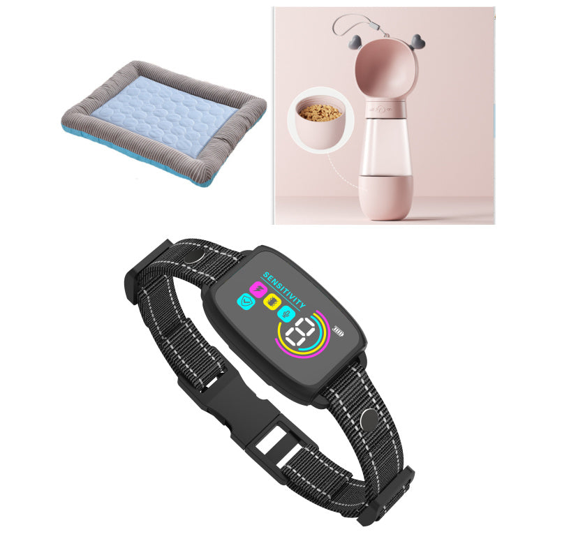 Collier Anti-Aboiement Automatique Rechargeable pour Chiens avec Affichage Numérique HD et Étanchéité IP67