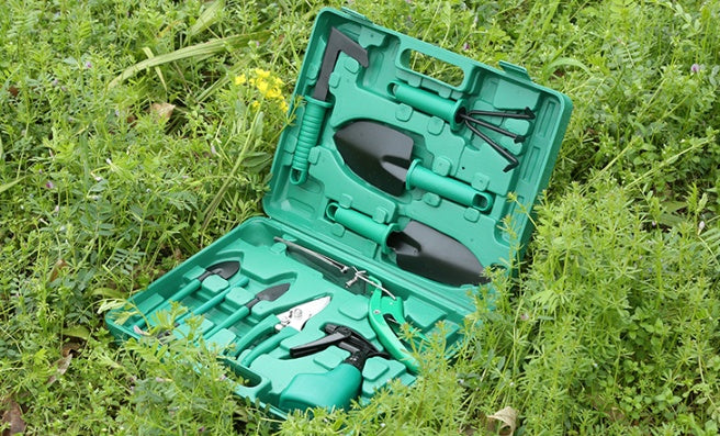 Ensemble de dix outils de jardinage