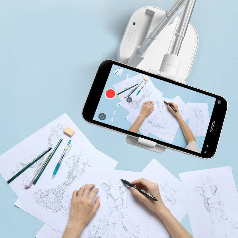 Support de Téléphone Mobile Rétractable avec Lumière LED Dimmable